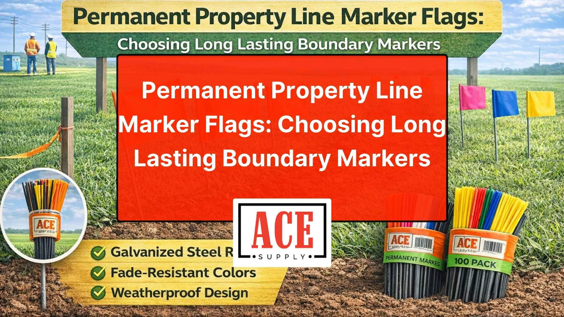 Property Line Signage Best Permanent Property Line Markers | Long Lasting Boundary Flags ...