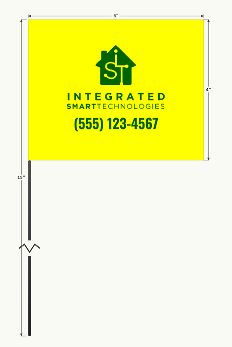 Custom marking flag — dimensions
