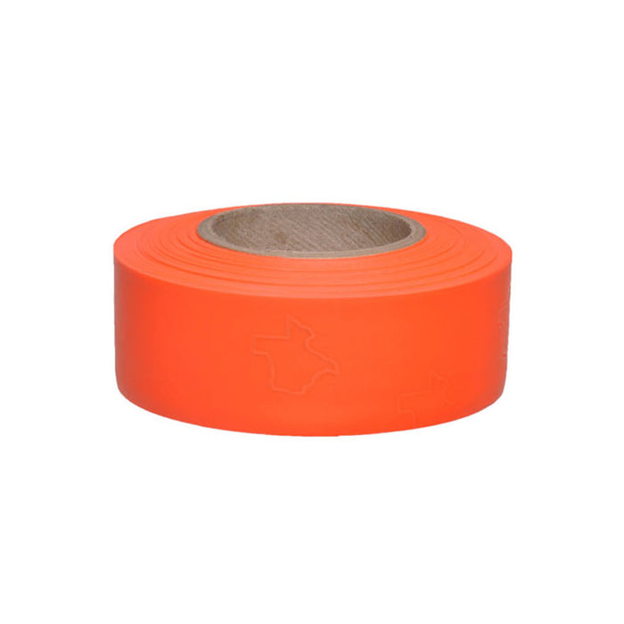 Presco Texas Flagging Tape - Orange Glo - 1 3/16" x 150' - 3 Mil - 12 Roll Pack