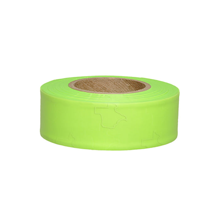 Presco Texas Flagging Tape - Lime Glo - 1 3/16" x 150' - 3 Mil - 12 Roll Pack