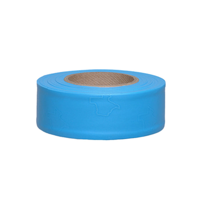 Presco Texas Flagging Tape - Blue Glo - 1 3/16" x 150' - 3 Mil - 12 Roll Pack