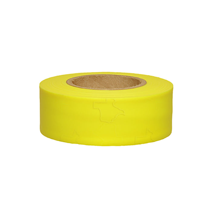 Presco Texas Flagging Tape - Yellow Glo - 1 3/16" x 150' - 3 Mil - 12 Roll Pack