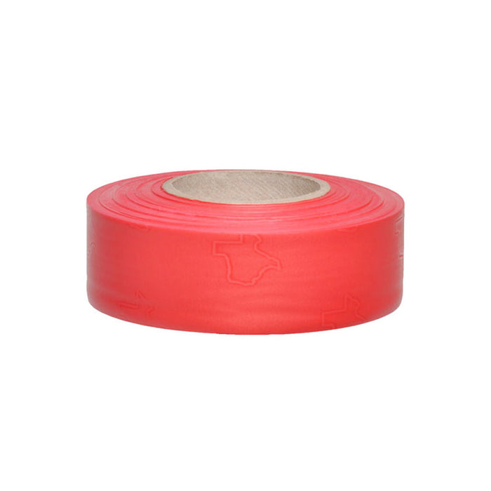 Presco Texas Flagging Tape - Red Glo - 1 3/16" x 150' - 3 Mil - 12 Roll Pack