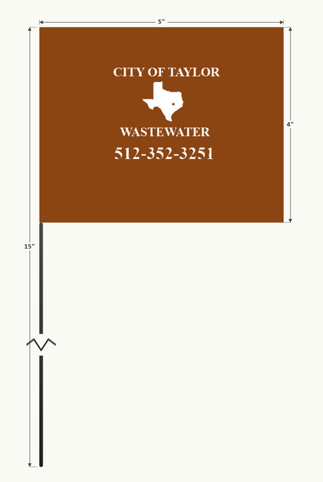 Custom marking flag — dimensions