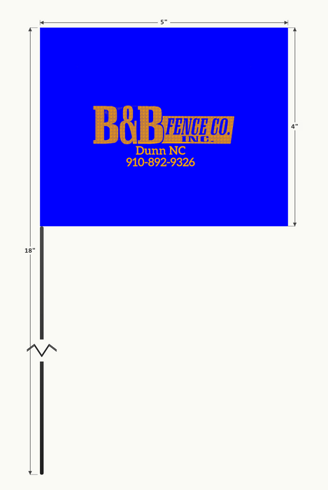 Custom marking flag - dimensions