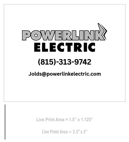 Custom Marking Flag - Powerlink electric - 2x3x15 Inch - White Flag - Black Ink