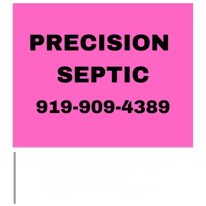 Custom Marking Flag - Precision Septic - 4x5x21 Inch - Pink Glo Flag - Black Ink
