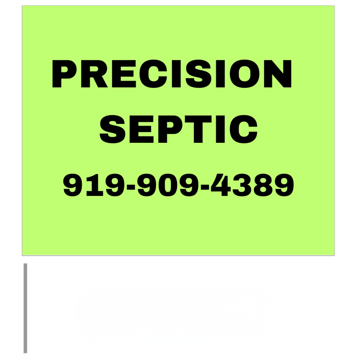 Custom Marking Flag - Precision Septic - 4x5x21 Inch - Lime Glo Flag - Black Ink
