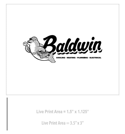 Custom Marking Flag - Baldwin - 4x5x21 Inch - Orange Glo Flag - White Ink