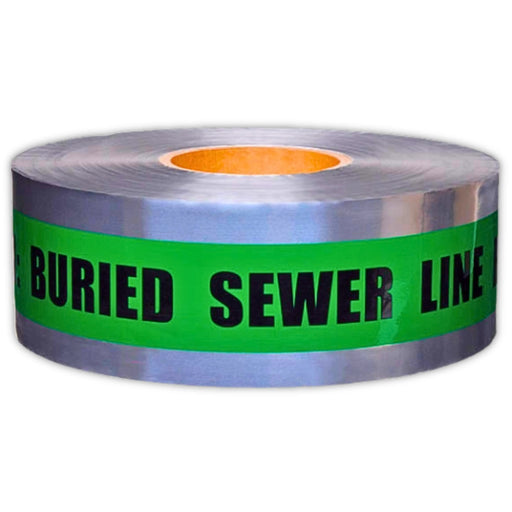 Buried Sewer Line Detectable Underground Tape - 3 Inch x 1000 Ft Length, 5 Mil ACE Supply