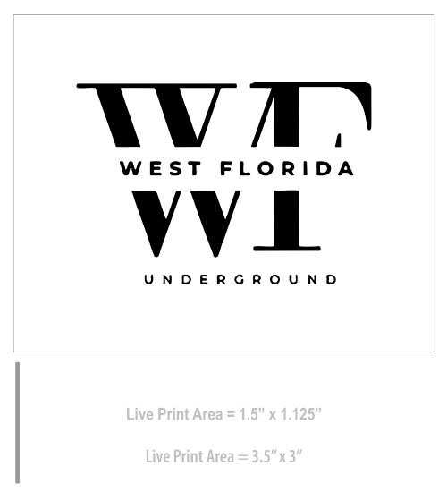Custom Marking Flag - West Florida Underground - 4x5x21 Inch - White Flag - Black Ink
