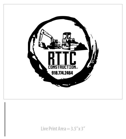 Custom Marking Flag - RTTC Construction - 4x5x18 Inch - White Flag - Black Ink