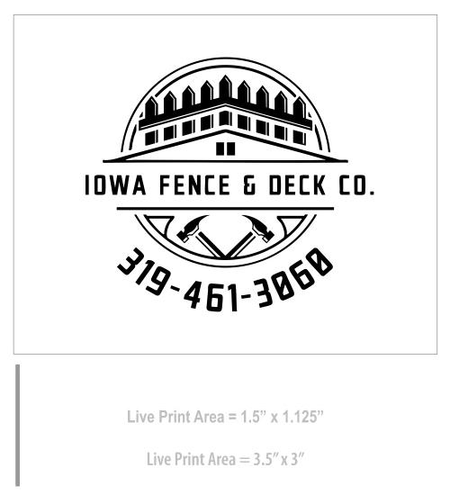 Custom Marking Flag - Iowa Fence & Deck Co. - 4x5x15 Inch - White Flag - Black Ink