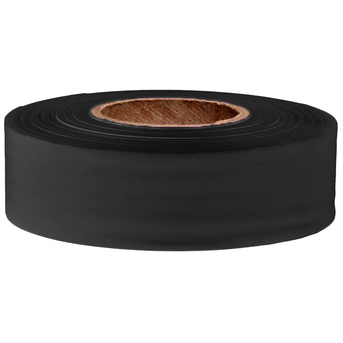 Presco Texas Flagging Tape - Black - 1 3/16" x 300' - 2 Mil - 12 Roll Pack