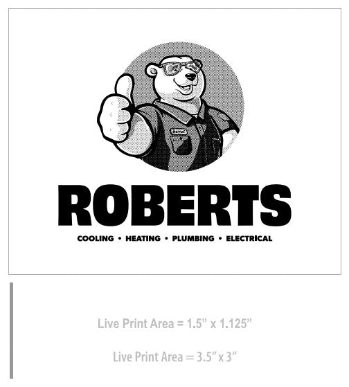 Custom Marking Flag - Roberts - 4x5x21 Inch - White Flag - Dark Blue Ink