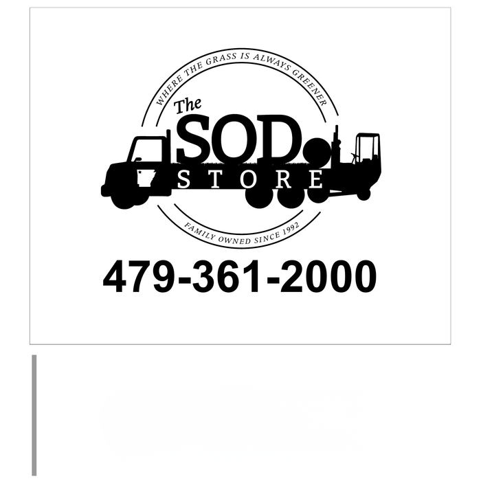 Custom Marking Flag - The Sod Store - 4x5x21 Inch - White Flag - Black Ink