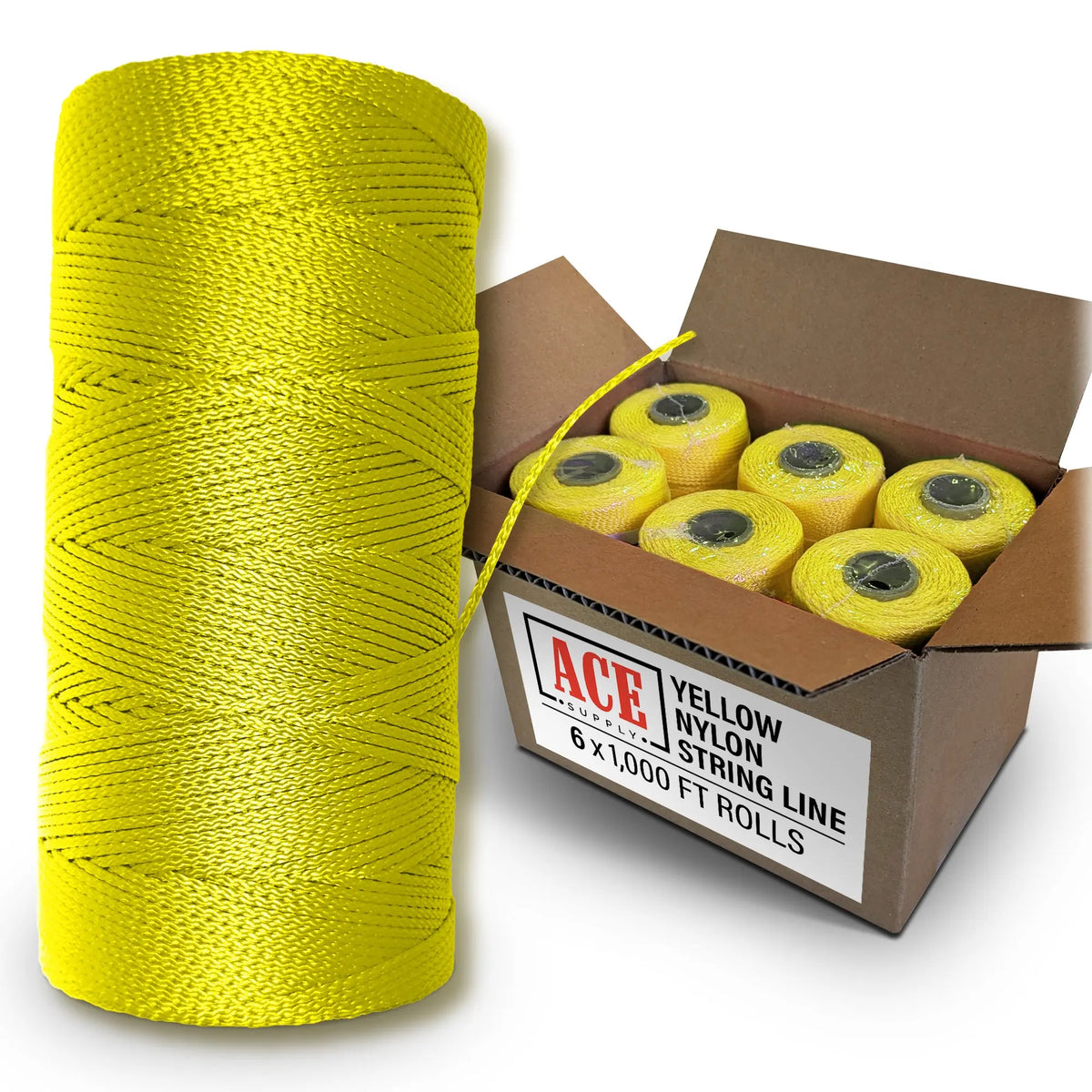 Durable Yellow String Line - #18 Braided Nylon - 1,000 Ft — ACE Supply