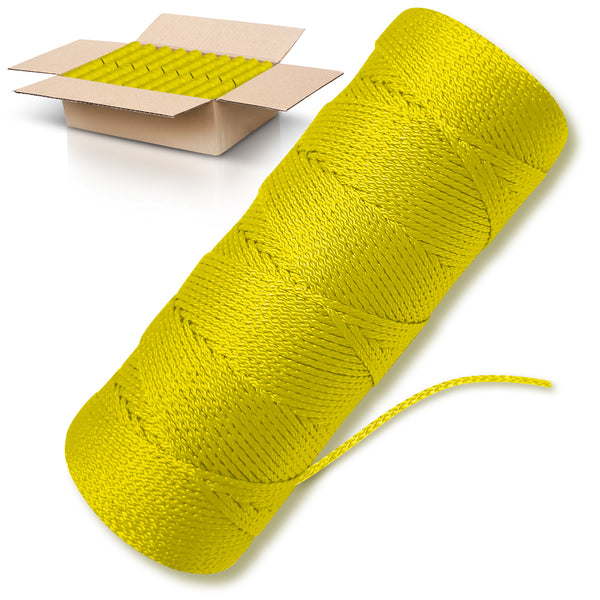 Yellow Mason Line String Line - #18 Braided Nylon String - 500 Ft Length