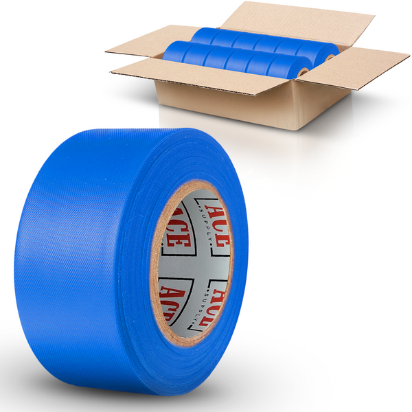 Blue Flagging Tape 12 Pack - Non-Adhesive - 1.5" Width, 150' Length, 2 Mil