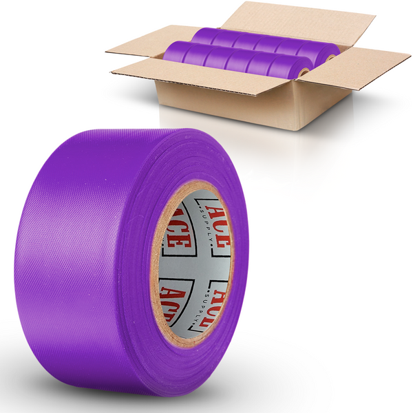 Purple Flagging Tape 12 Pack - Non-Adhesive - 1.5" Width, 150' Length, 2 Mil