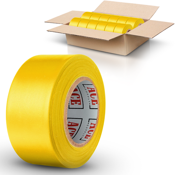 Yellow Flagging Tape 12 Pack - Non-Adhesive - 1.5" Width, 150' Length, 2 Mil